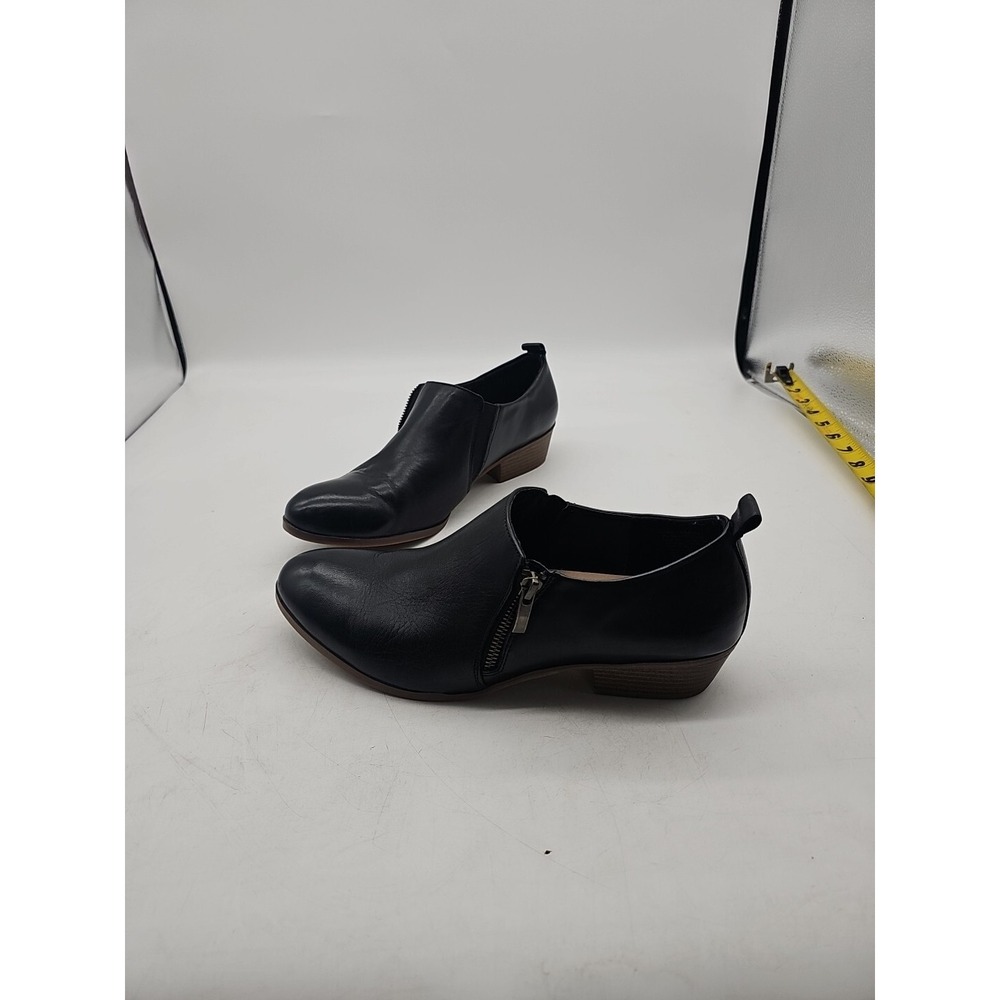 Sonoma Good For Life Boots Womens 10 Ankle Booties Black Leather Zip Block Heels